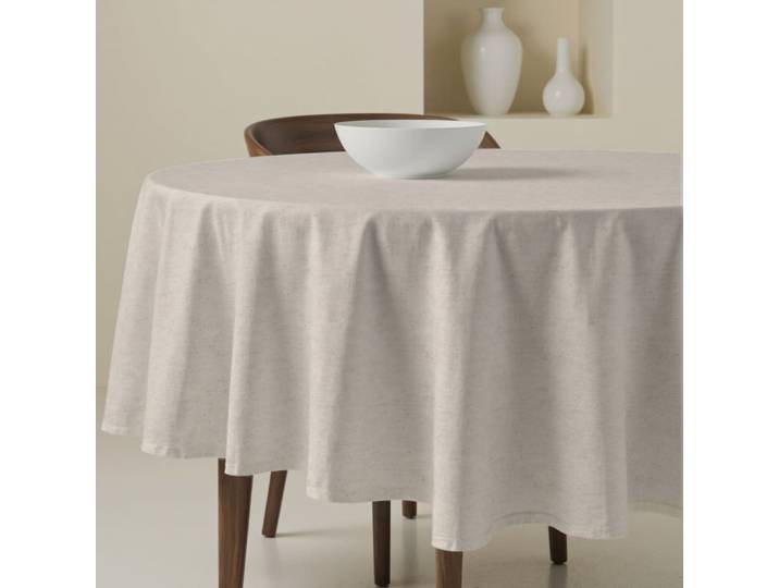 Nappe ronde anti-taches Beige 190 cm