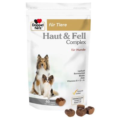 Doppelherz für Tiere Haut&Fell Compl.Chews f.Hunde 60 St Kautabletten