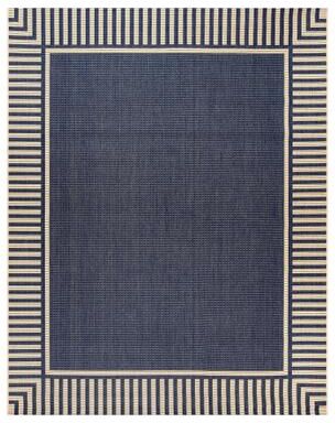 Gertmenian Paseo Kiano Modern Stripe Border Polypropylene Flatweave Indoor/ Outdoor Area Rug