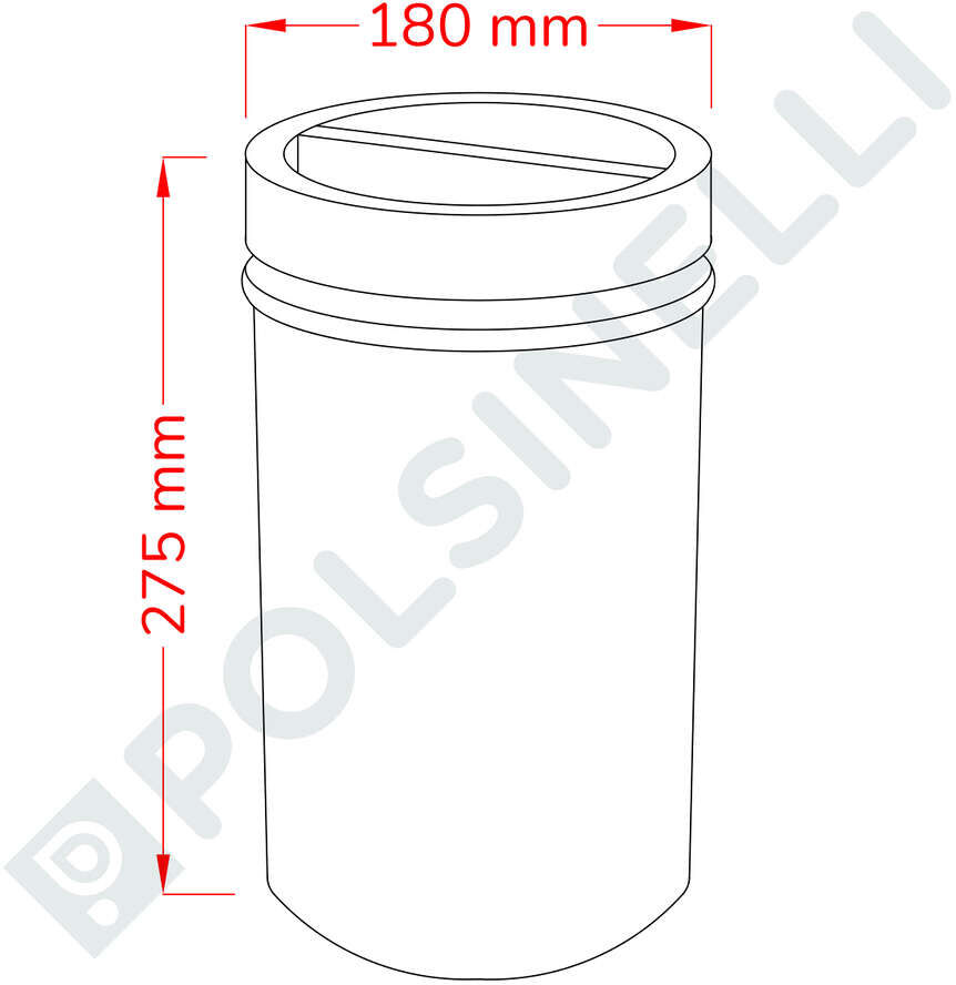 Polsinelli Bocal avec bouchon à vis 5 L (6 pcs)