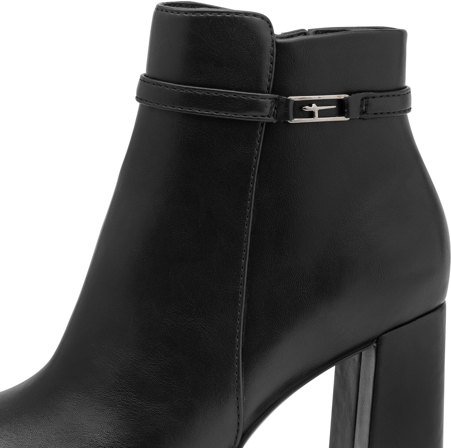 Ankleboots TAMARIS, Damen, Gr. 41, Synthetik Textil, schwarz, Lederimitat, Schuhe Ankleboots, Stiefelette mit Zierschnalle, in veganer Verarbeitung