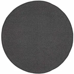Outdoor-Teppich Daya rund aus Kunststoff, modern, dunkelgrau, Ø 150 cm, pflegeleicht