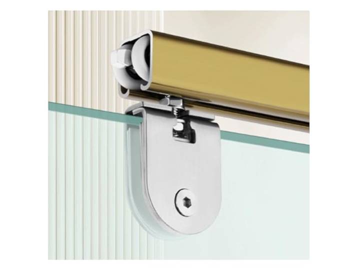 Schiebetürschiene, Schrank-Schiebetürschiene, rahmenlose Glasschiebetürschiene, leise, sanft gleitende Aluminiumschiene, Bypass-Türbeschläge(Silver,220cm)
