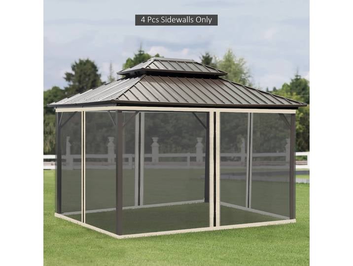 Filet pour tente de jardin, 4 panneaux latéraux, 335x207 cm, OUTSUNNY