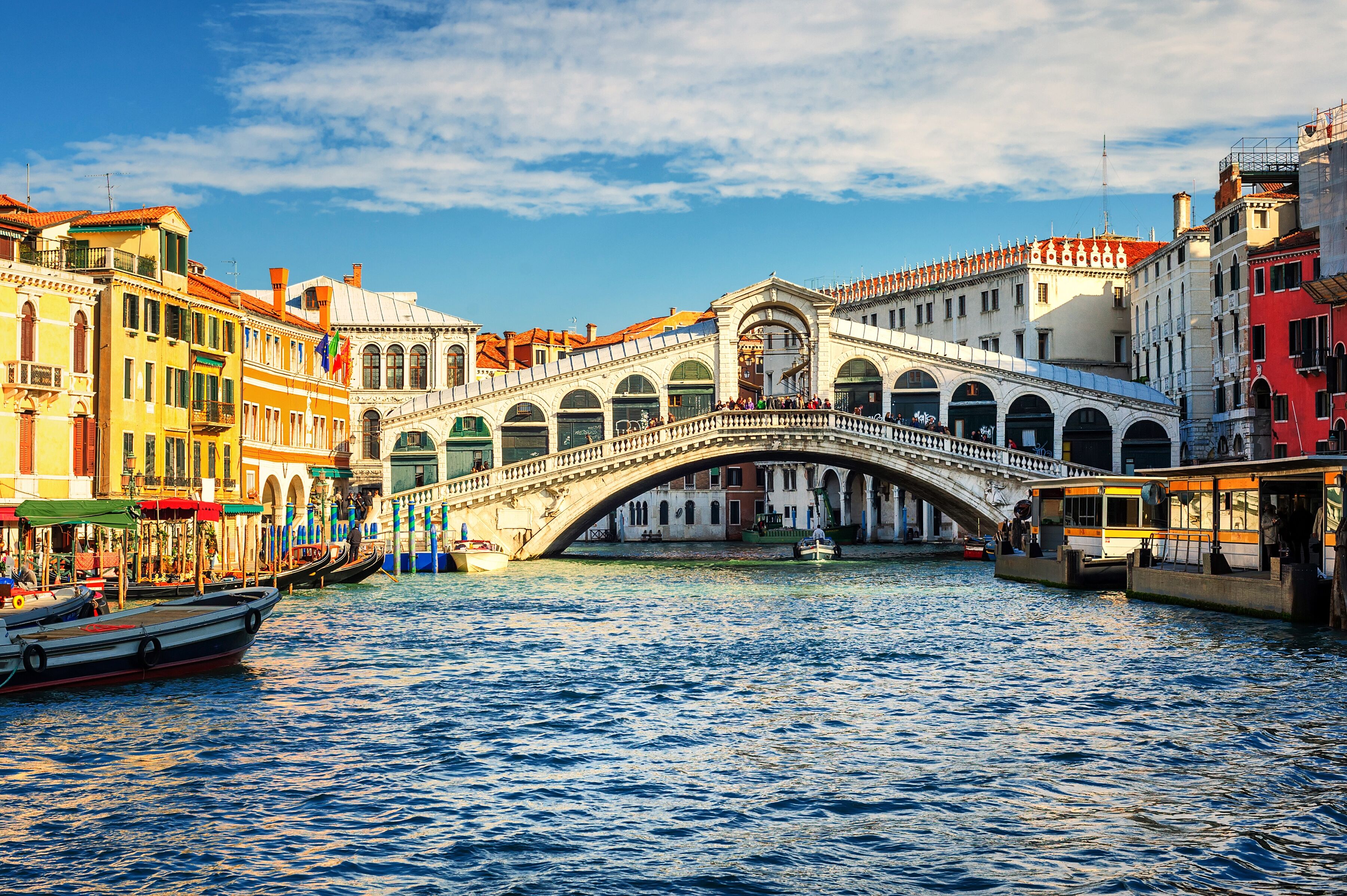 Fototapete PAPERMOON "Grand Canal and Rialto bridge", bunt, B:3,5m L:2,6m, Vlies, Tapeten, Fototapete bunt B/L: 3,5m x 2,6m, Bahnen: 7 Stk.