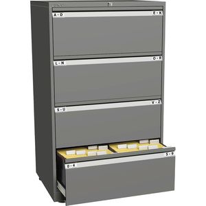 Bisley Hängeregisterschrank Essentials YESF0813, 2-bahnig, 4 Schübe, anthrazit