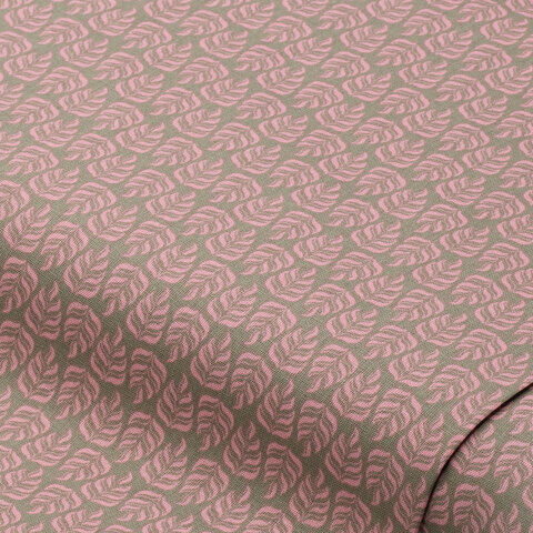 Baumwollstoff Monstera-Blatt "Sina", oliv-rosa