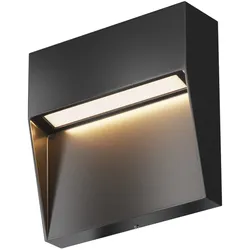 Outdoor Treppenhausbeleuchtung Mane Aluminium und Kunststoff Schwarz O047SL-L3B3K mit IP 54