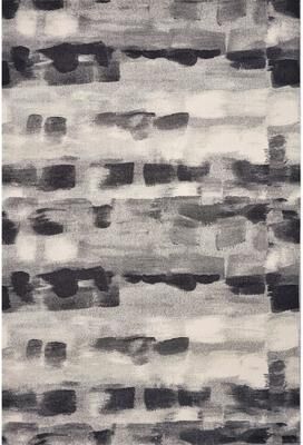 Domani Clouds Black & White Modern Rug