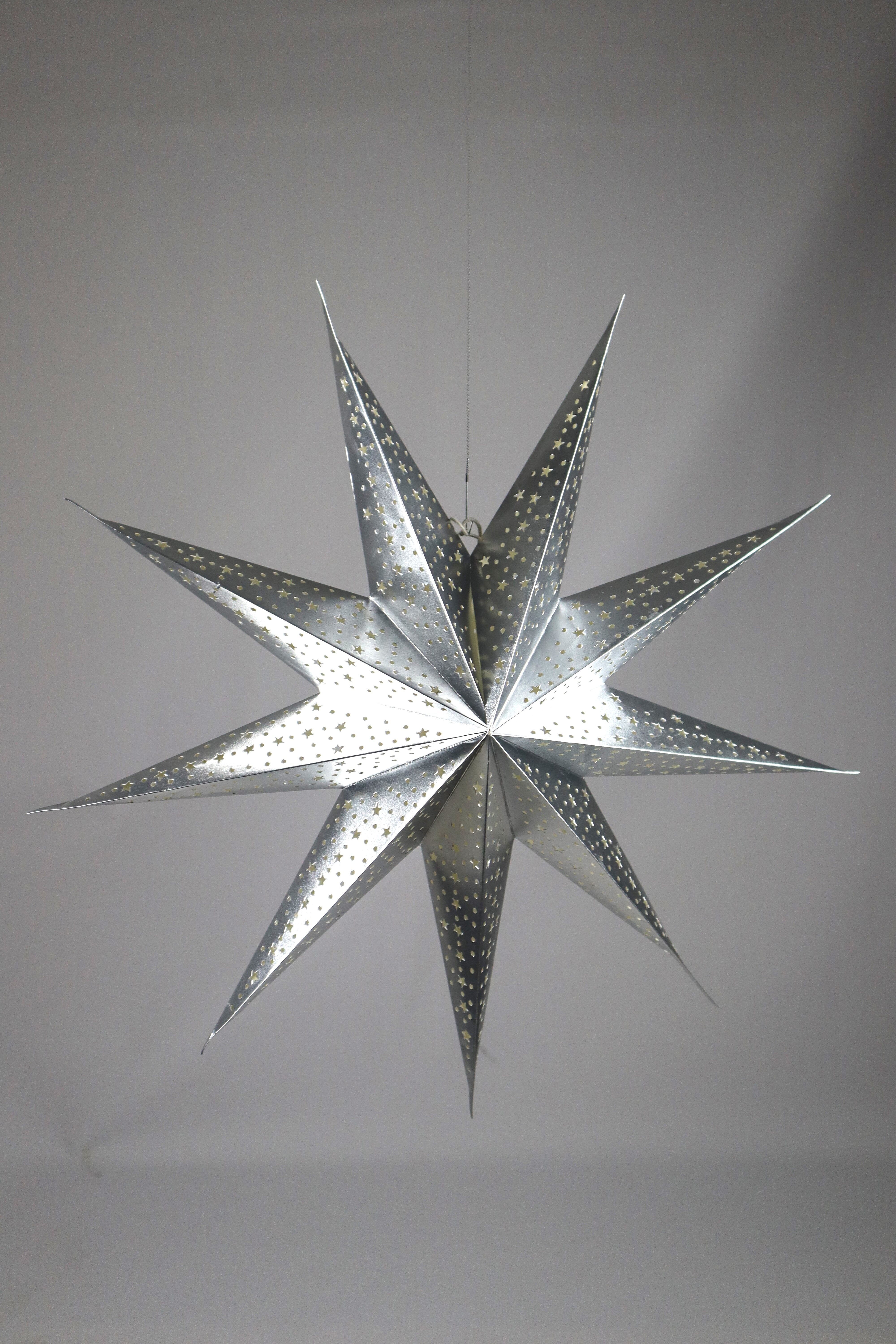 Dekostern AM DESIGN "aus Papier", silber, B:90cm H:14cm, Papier, Dekosterne, Dekostern, BxH: 90x14 cm silber Einheitsgröße
