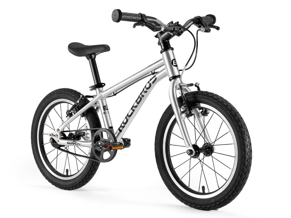 ROCKBROS Darwin - Riemenantrieb Fahrrad Sicherheits-V-Bremse Leicht & Sicher für Anfänger Silber 16" für Kinder 3-5 Jahre