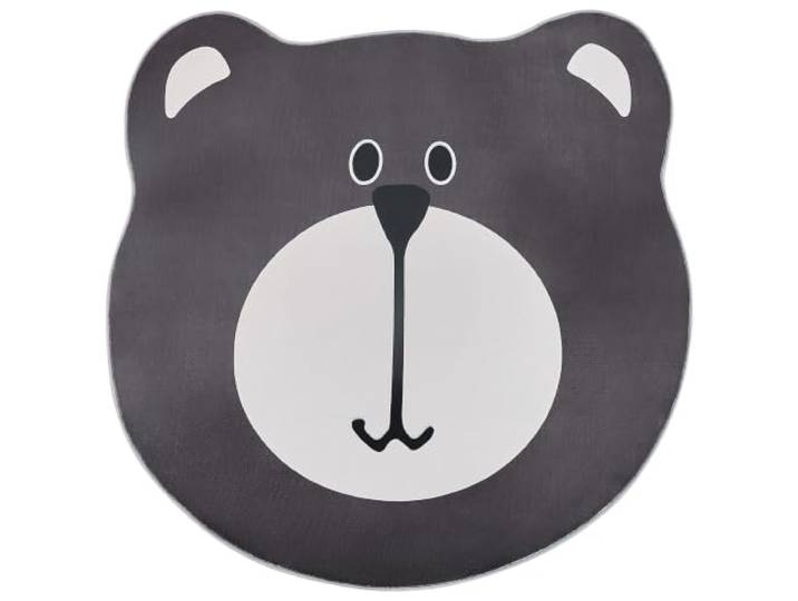 Beliani Kinderteppich Braun Ø 120 cm Bärenmotiv Kinderzimmer Stoff, Tiermuster, Maschinengewebt, Florhöhe 1 cm, Rutschfest, Tier, 100% Polyester