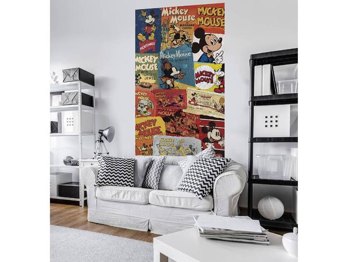 home24 Fotobehang Mickey Billboard 120 x 200cm meerdere kleuren