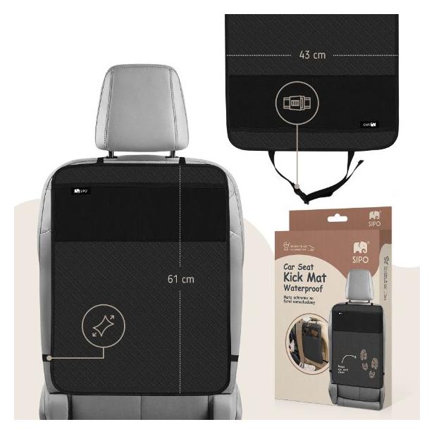 Sipo Wasserdichte Autositz-Kickmatte schwarz (SPSCA-05)
