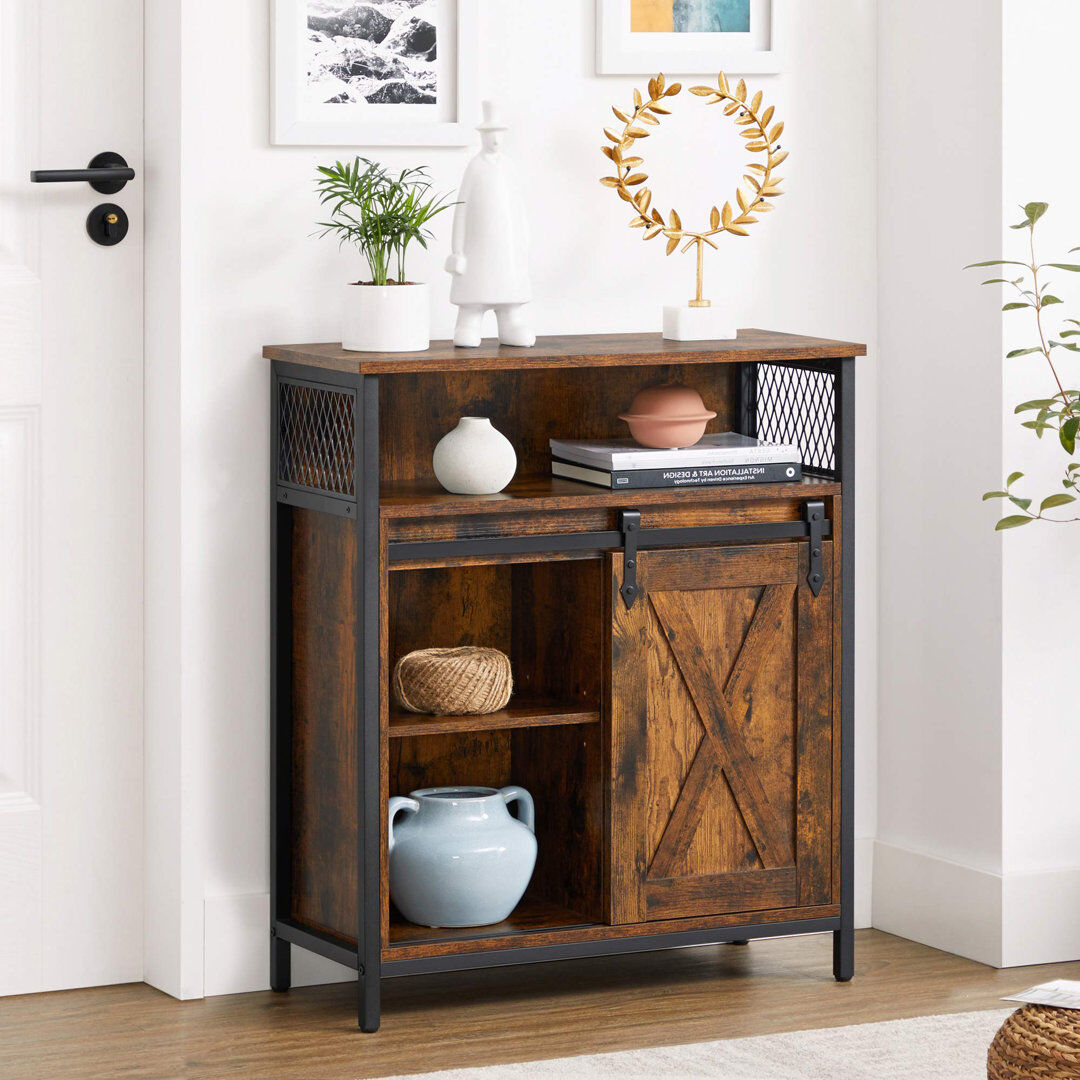Borough Wharf Jamarion 70 cm W Sideboard Rustic Brown 80cm H X 70cm W X 30cm D