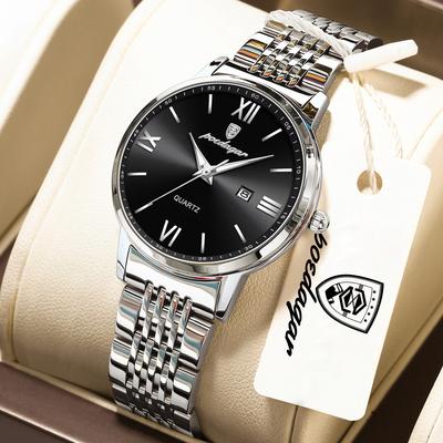 Quick Pick Pro POEDAGAR Elegant Waterproof Women Quartz Watch With Luminous Date Display silver Black
