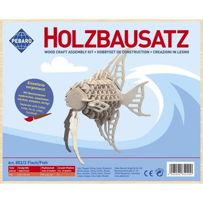 PEBARO 852/2 - Holzbausatz Fisch, 130 Teile, Holzkonstruktion zum Zusammenstecken