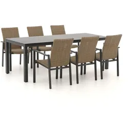 Manifesto Villongo/ROUGH-S 220 cm Gartenmöbel-Set 7-teilig stapelbar