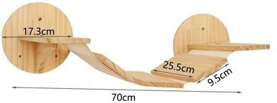 Inspired Finds SkyTrail Wall Mounted Cat Climbing Shelf Set Sisal Scratching Steps & Elevated Cat Playground single Wall Step Perch