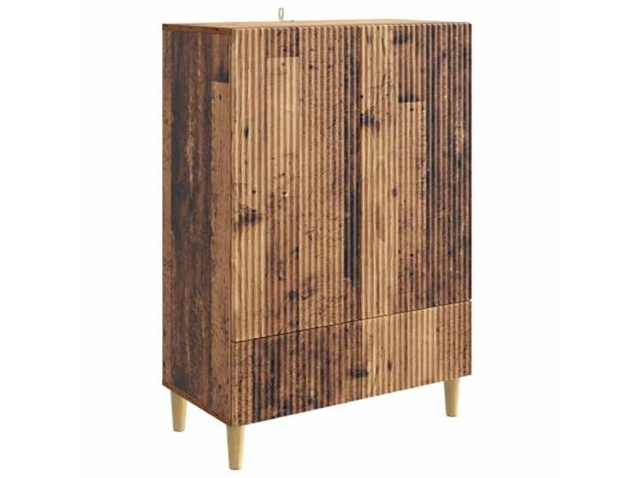 GFMGUEMV Sideboard Altholz 66 x 34,5 x 95 cm Holzwerkstoff mit Schiebetüren Holzwerkstoff, verstellbare Regale, Schiebetüren, mehrere Fächer, pflegeleicht, Esszimmer, Wohnzimmer, Büro