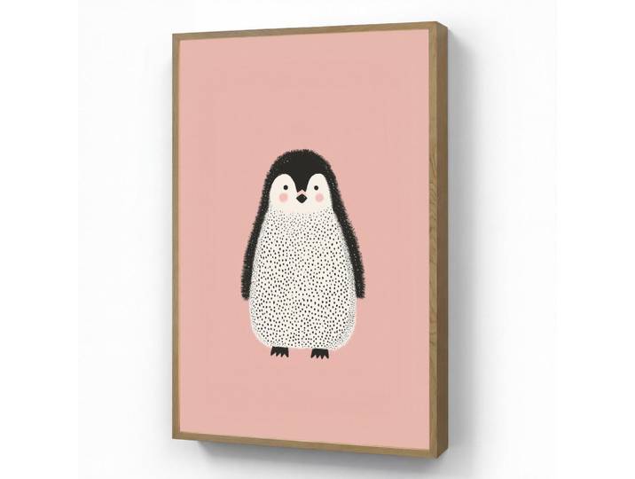 OnlyWow Nachttischlampe MIT Akku Pinguin - Punkte - Minimalistisch - Rosa 70x100 cm, Rechteckig, LED integrated, 70x100x8 cm, Lampen & Leuchten, Innenbeleuchtung, Nachtlichter