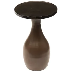 Beistelltisch Klidun Tropfen Glas und Metall, modern, antikkupfer, Unikat in Größe S