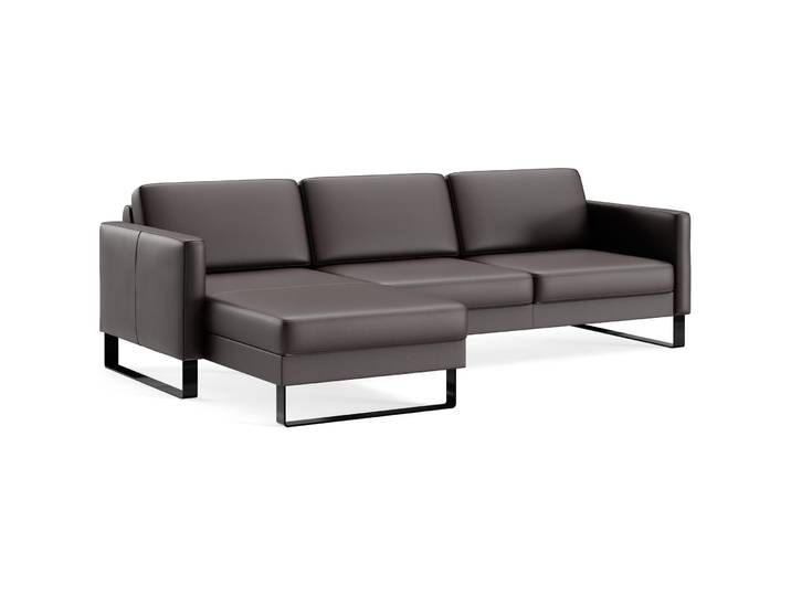 Ecksofa Devin Leder dunkelbraun B 247 T 157 cm - Möbel Konfigurator: Traummöbel individuell zusammenstellen