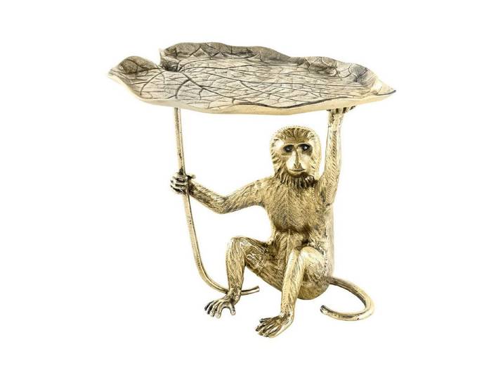 Licht-Erlebnisse Beistelltisch FEZ, Handarbeit aus Metall in Gold Antik 55 x 50 x 55 cm (LxBxH)