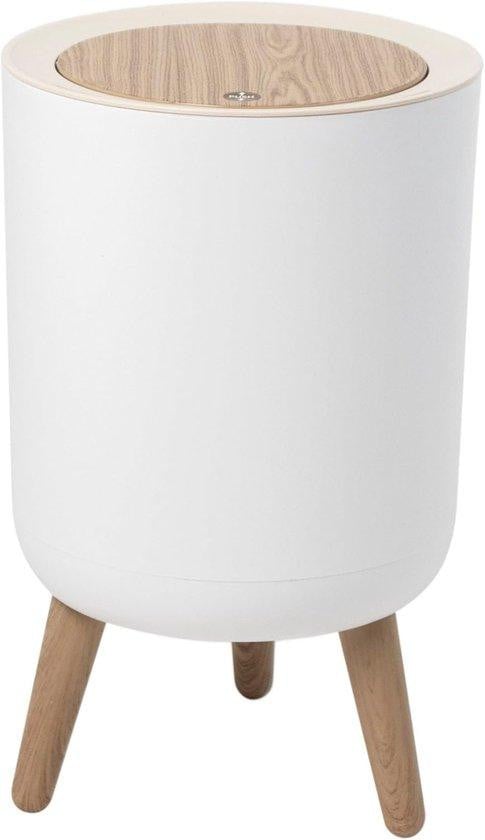 Kleine witte kunststof afvalbak