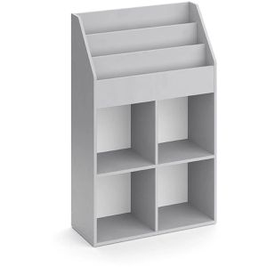 Vicco Bücherregal Luigi, grau, Kinderregal aus Holz, 7 Fächer, 72 x 114,2 x 31cm