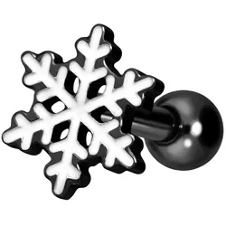 Titan Ohrpiercing mit Innengewinde SCHNEEFLOCKE