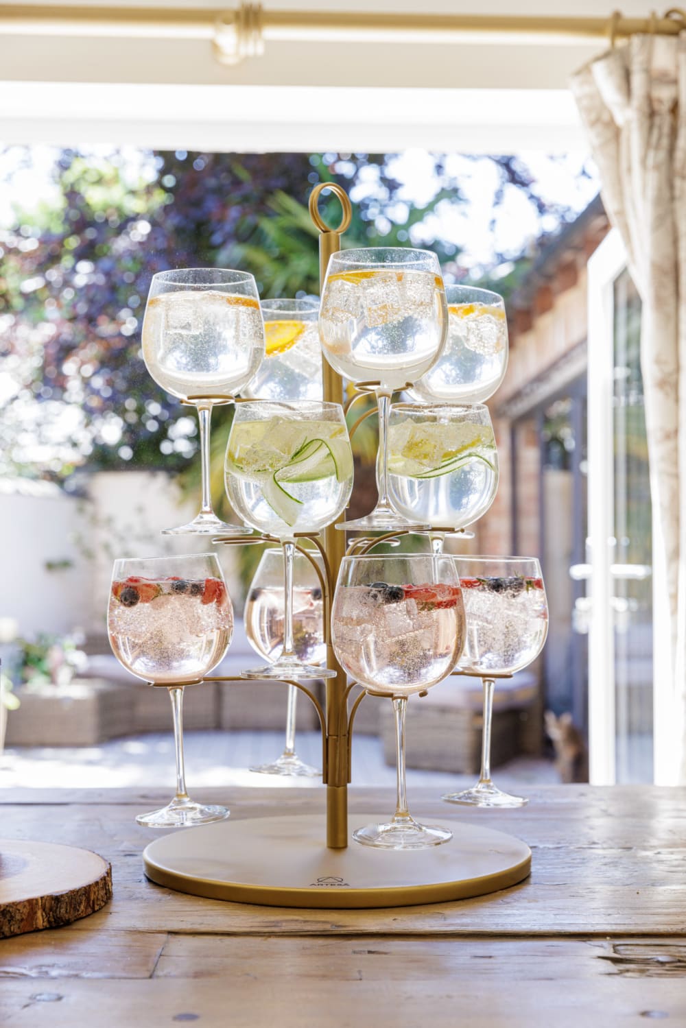 Artesta Arbre De Service Gin Et Cocktail Métal Noir Noir 35x62x35cm