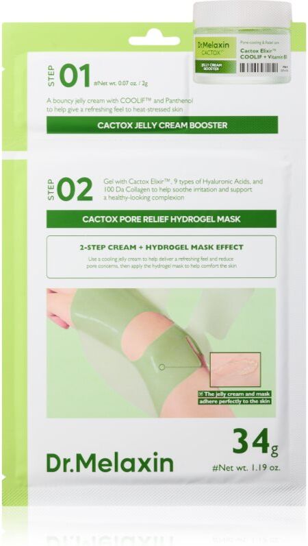 Dr. Melaxin Cactox Pore Relief Jelly Cream Hydrogel Mask intensive hydrogel mask for hydration and pore minimising 4 pc