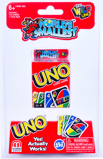 Worlds Smallest World's Smallest Uno Card Game, Ages 6+, by Super Impulse