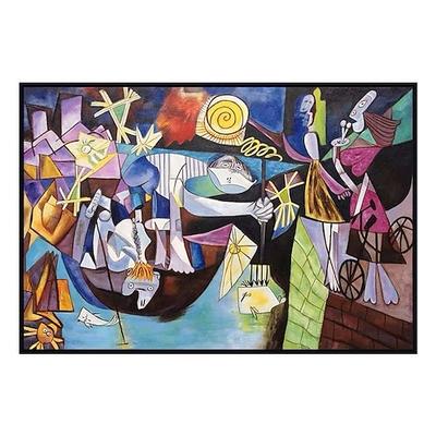 100% handgemalte abstrakte Landschaft auf Leinwand handgemachte Ölgemälde Nachtfischen bei Antibes Meisterwerk Picasso Ölgemälde