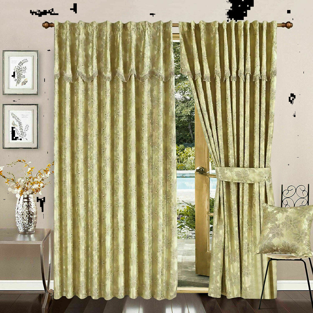 Rosalind Wheeler Dianelly Room Darkening Curtain Gold 228cm Width x 274cm Drop