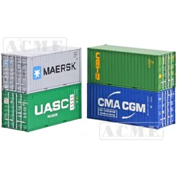 A.C.M.E. AC95066 H0 4-teiliges Container Set "CATU,MAERSK,CMA,CGM", privat, Ep. VI