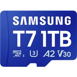 Samsung T7 microSDXC-Karte Retail 1 TB UHS-I U3, A2 Application Performance Class, Class 10, v30 Video Speed Class MB-MB1T0T/WW