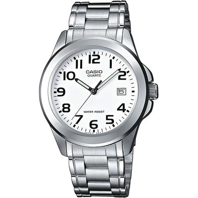 Quarzuhr, silber (edelstahlfarben), CASIO TIMELESS COLLECTION, Armbanduhren, Damen, Quarzuhr, Armbanduhr, Herrenuhr, Damenuhr, Edelstahlarmband, Datum, Neo-Display