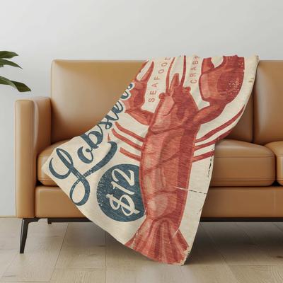 Addison Rugs Premium Machine Washable ASB150 Lobster Market Sherpa Throw Blanket