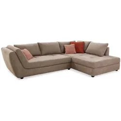 Ecksofa Rascasse Stoff Braun Hellbraun