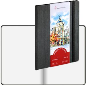 Hahnemühle Aquarellpapier Watercolour Book, A4, 200 g/m², naturweiß, Hardcover, 30 Blatt