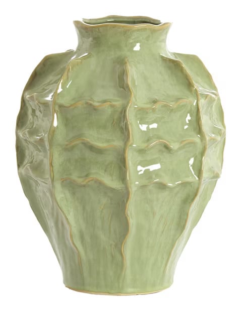 Light & Living Vaas Loseto Keramiek, Groen, Rond, Hoogte: 35 cm