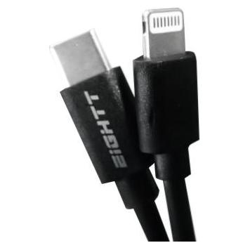 Eightt cable usb-c a lightning 1metro nylon negro (1 m) (ECT-6B)