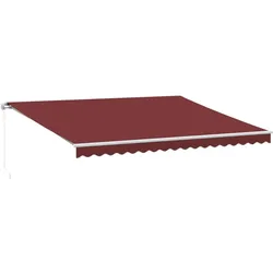 vidaXL Markise Manuell Weinrot 450x350 cm
