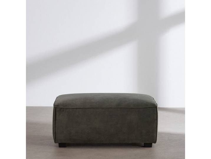 Khakigrüner Pouf in Samtoptik