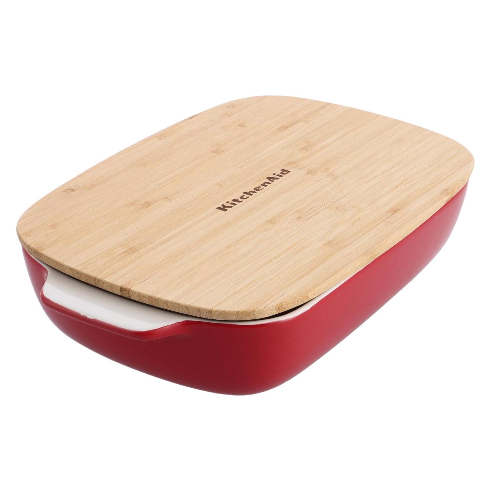 KitchenAid overschaal met bamboe deksel - large - keizer rood (B0CJD752QT)
