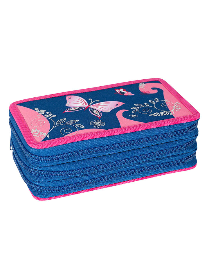 Eberhard Faber Schüleretui "Schmetterling" in Blau/ Pink - 36 Teile - onesize