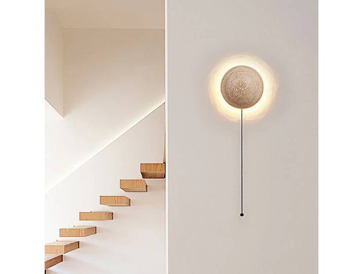 Lampe murale moderne en travertin, pierre naturelle jaune, pour couloir, allée, chevet, escalier, décoration de maison, luminaire LED