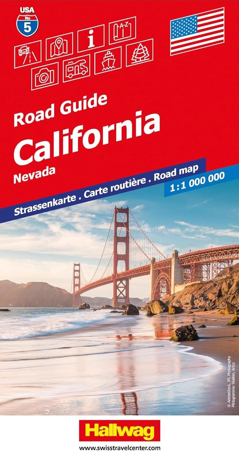 Carte routière n° 5 - Californie et Nevada (USA)   Hallwag